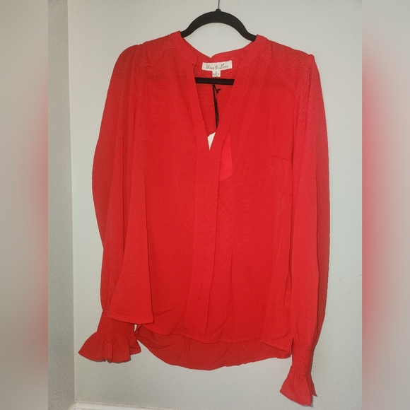 Vine & Love Tops - Vine & Love Vibrant Red Blouse Medium